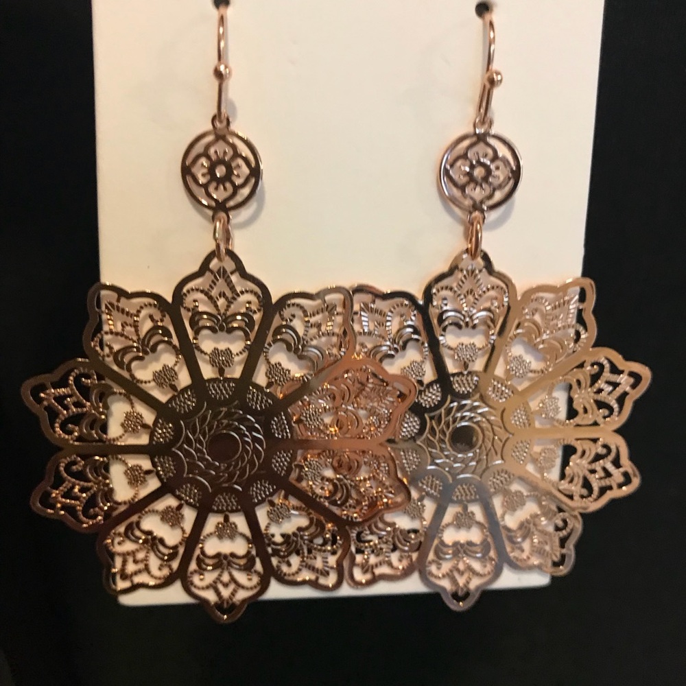 Express Floral Filigree Drop Earrings